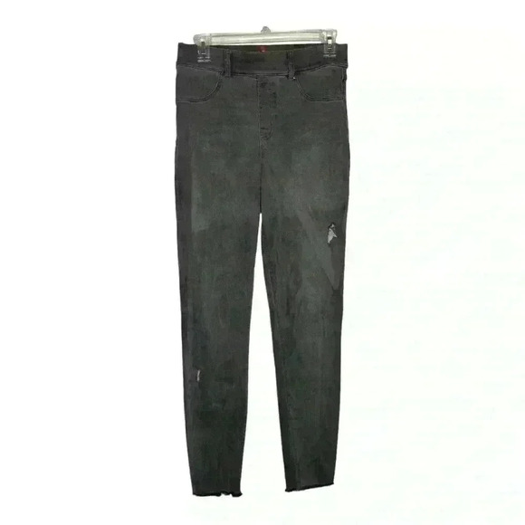 SPANX high waist pull on distressed black skinny denim jeans-sizeMedium - Picture 1 of 6